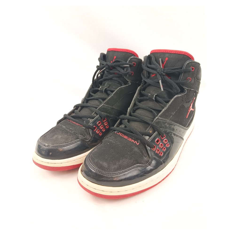 Air Jordan 1‎ Flight High Top Sneakers Black Red Jumpman Mens Size 12